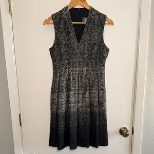 EUC Vince Camuto Chic Black and Gray ombré A-line Dress with Timeless Elegance